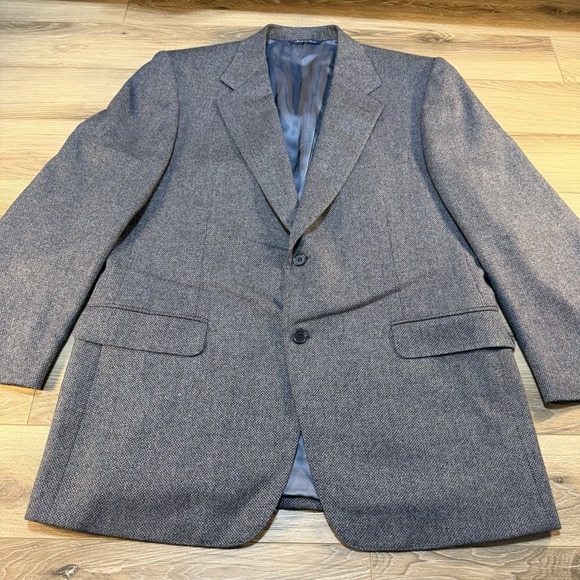 Canali Sport Coat Men 44R Grey Wool Blazer Made in Italy Classic Designer